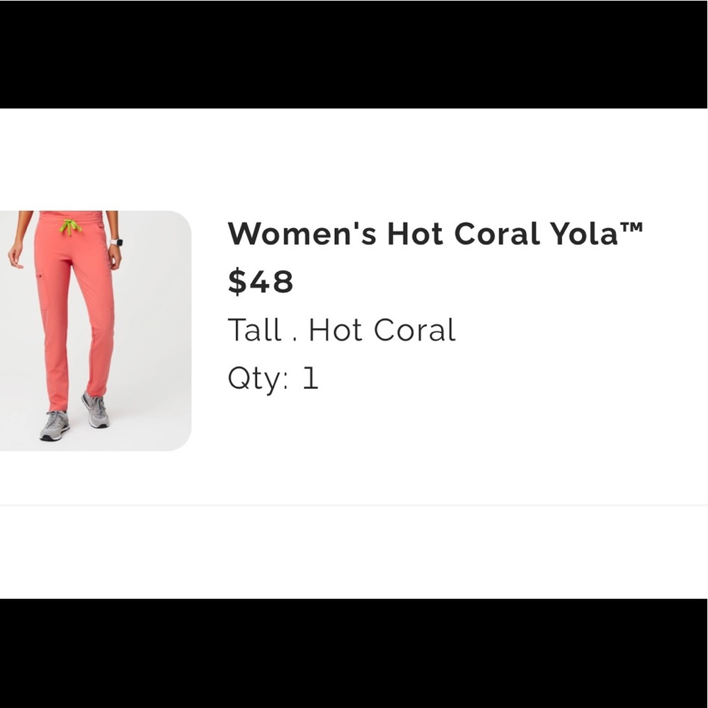 Figs Hot Coral Yola S/T scrub pants